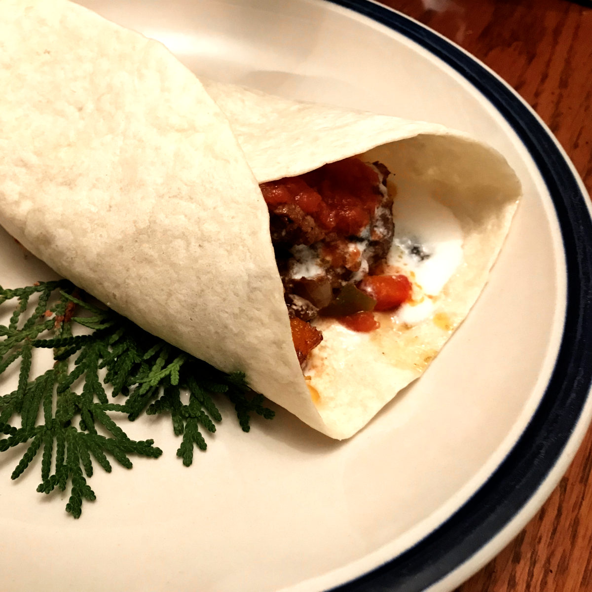 cuban burrito on a plate