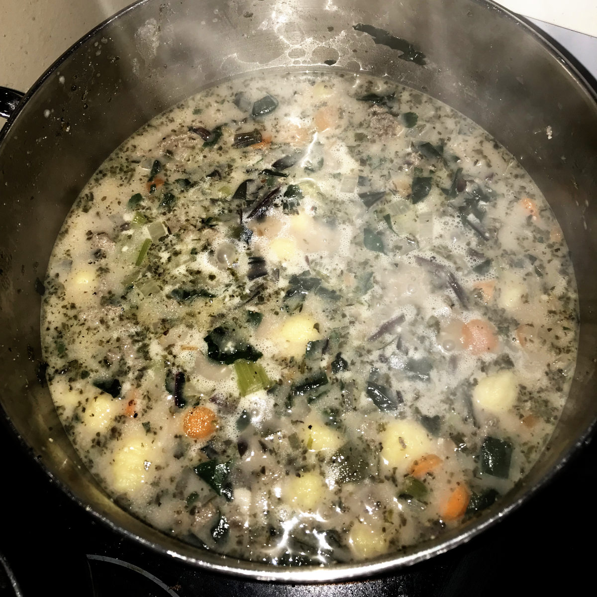 gnocchi soup in pot