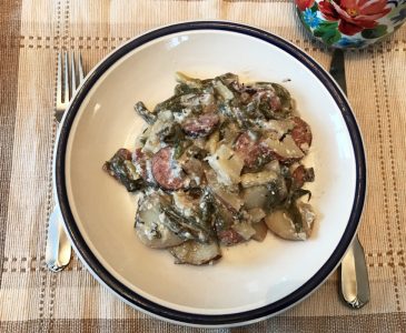 green bean glory on plate on placemat