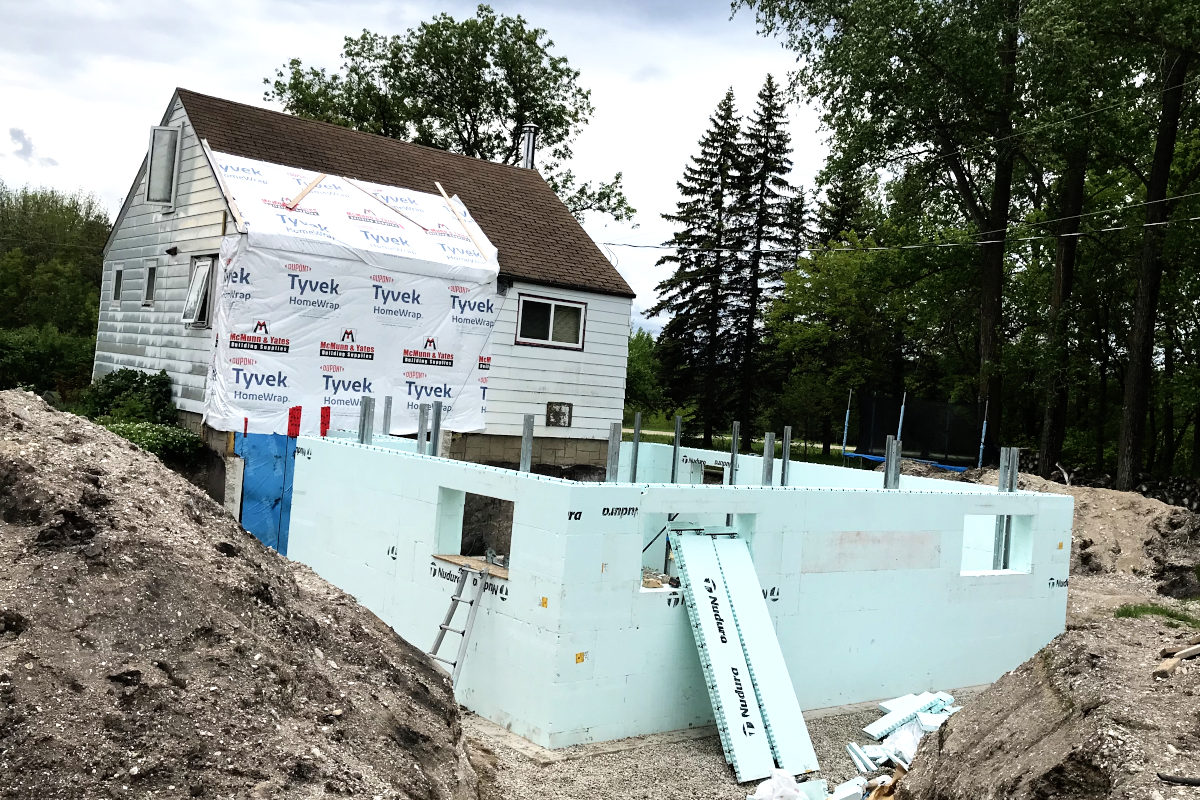 basement wall forms being built for our old house remodel