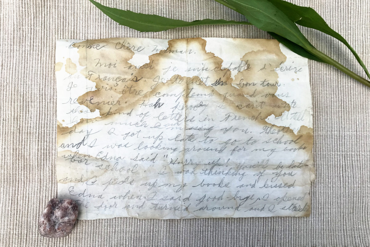 First page of old letter found in attic of old house remodel.