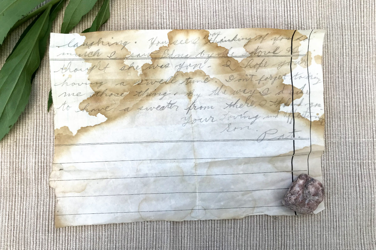 Second page of old letter found in the attic of old house remodel