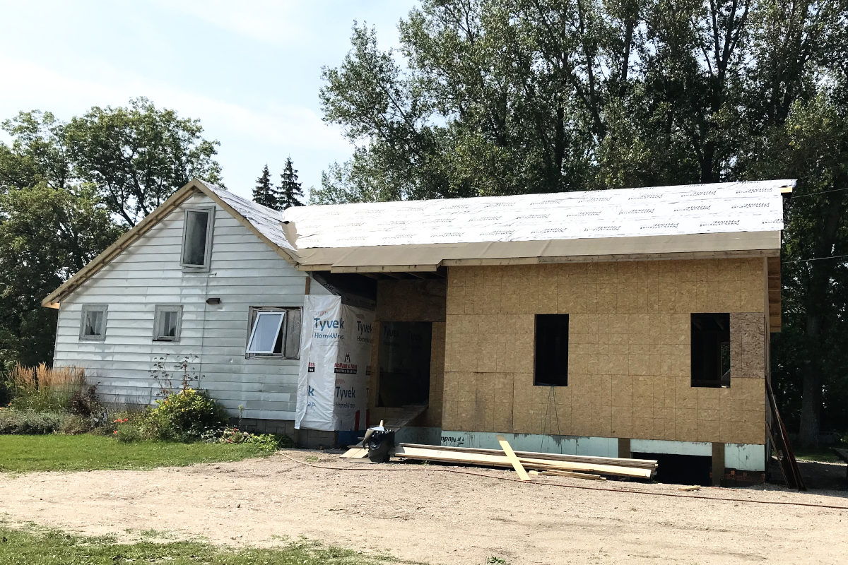 Roofing underlay on the addition of our old house remodel