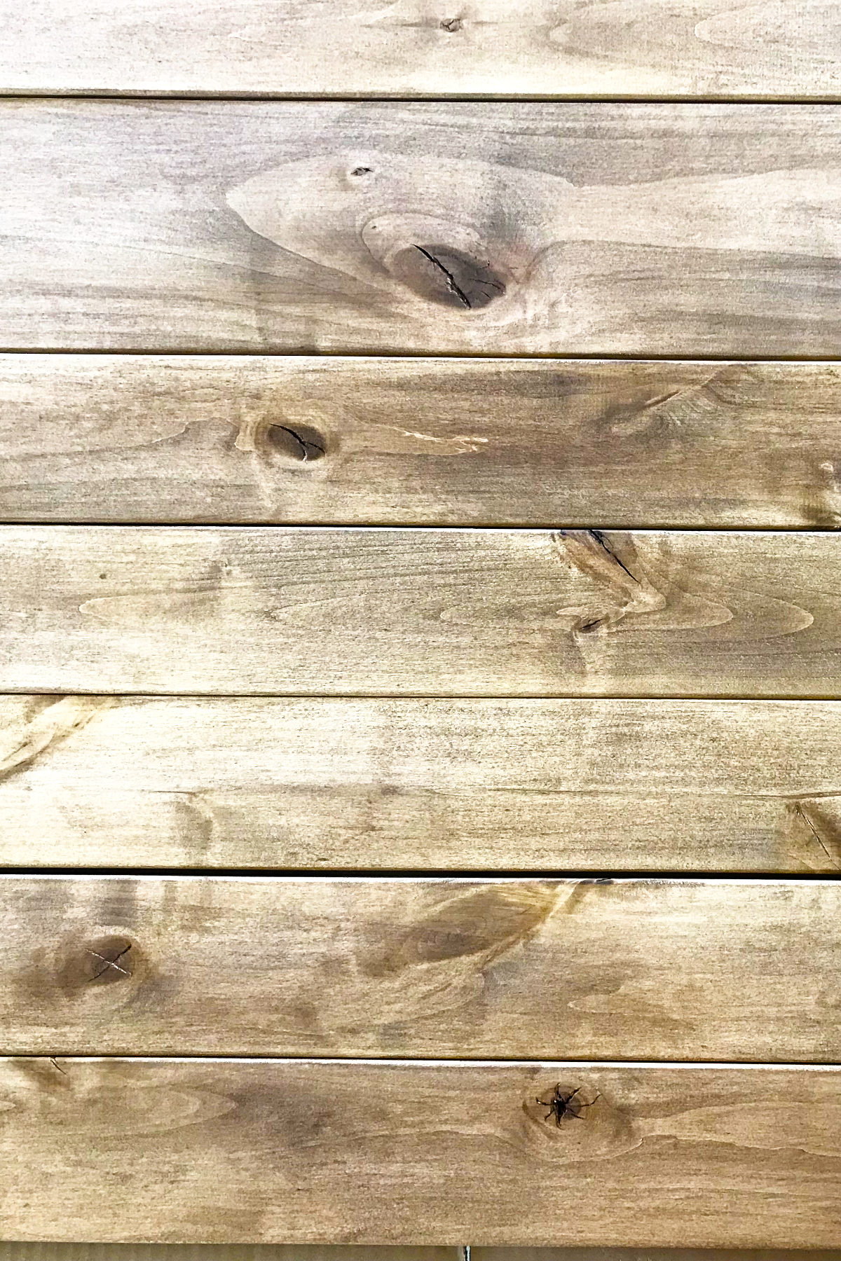 Stained medium brown wood boards for old house remodel