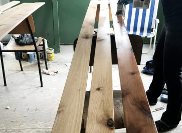 staining wood trim with brush