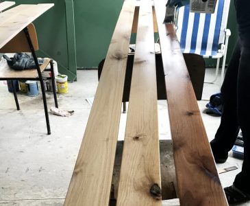 staining wood trim with brush