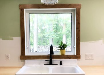 Old farmhouse enamel sink in our old house remodel