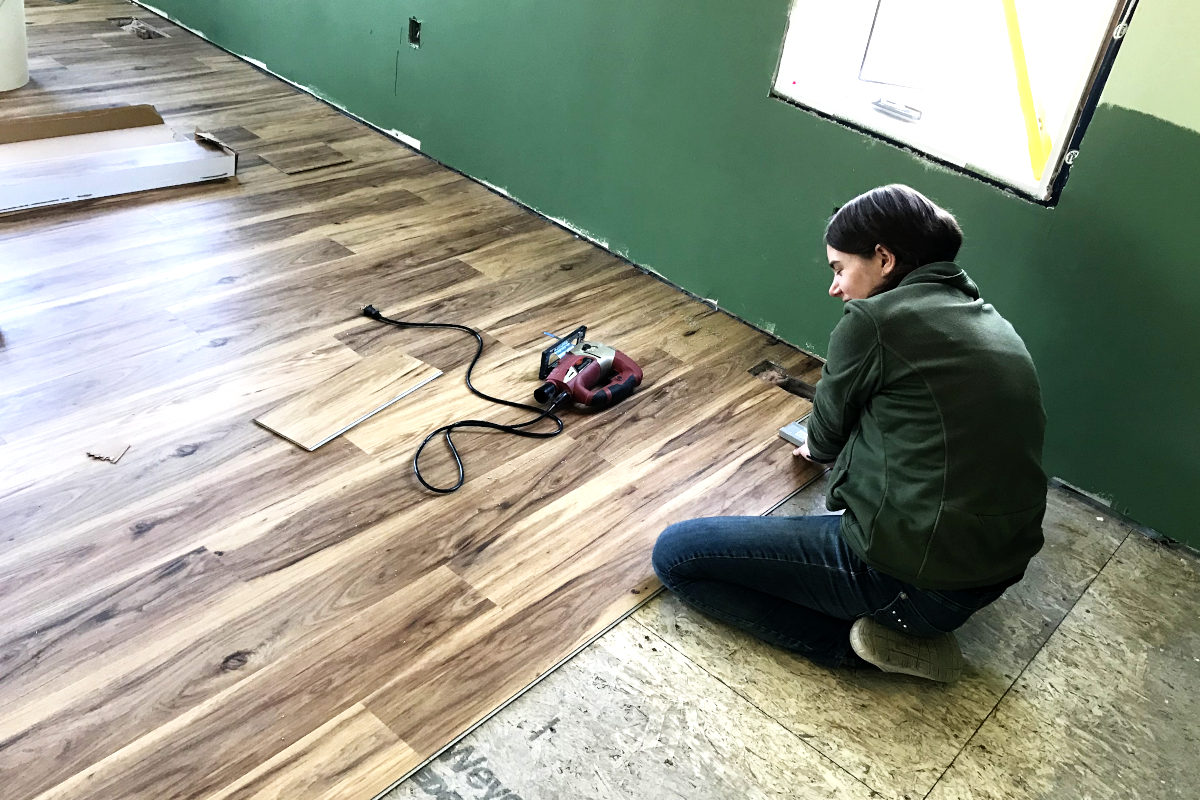 installing luxury vinyl plank (lvp) flooring in our old house remodel addition